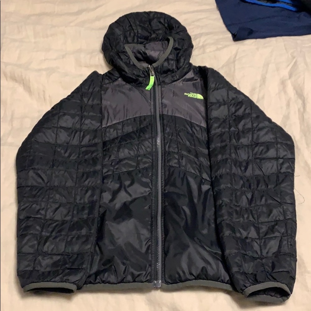 Boys gray and black reversible winter jacket